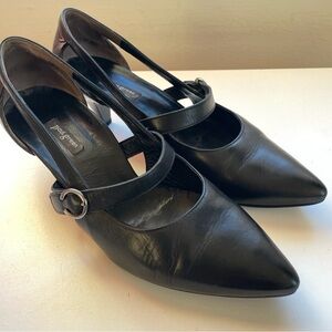 Paul Green Mara black leather buckle strap mary jane pumps low heels UK5.5 US7.5